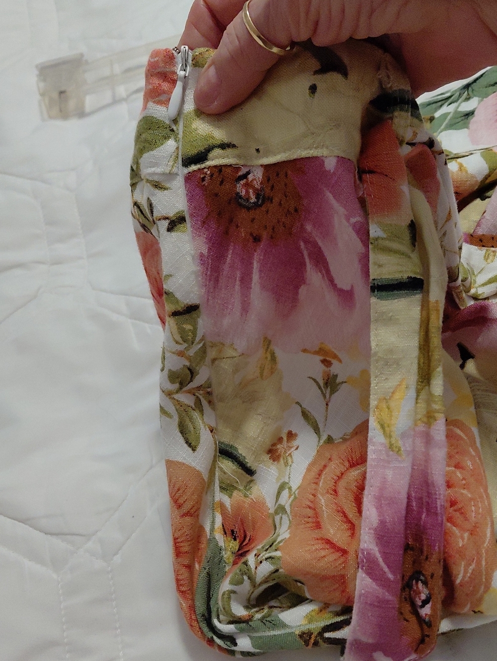 Floral Sleeveless Fitted 2 Piece Maxi Dress - Pink & Peach Green Flowers - Picture 13 of 16